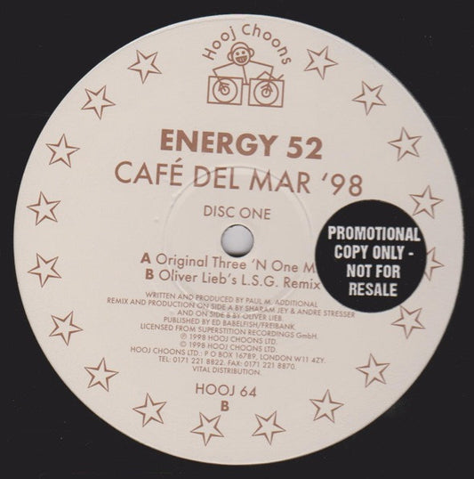 Energy 52 : Café Del Mar '98 (Disc One) (12", Promo)