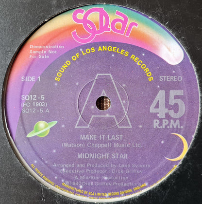 Midnight Star : Make It Last (12", Single, Promo)