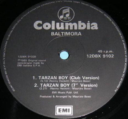 Baltimora : Tarzan Boy (12", Single)