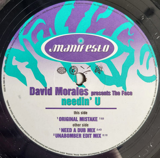 David Morales Presents The Face (3) : Needin' U (12")