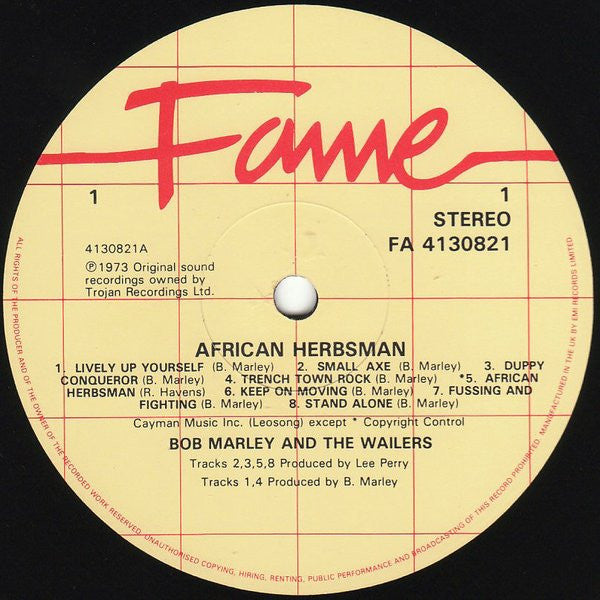 Bob Marley & The Wailers : African Herbsman - The Early Years (LP, Album)