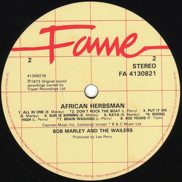 Bob Marley & The Wailers : African Herbsman - The Early Years (LP, Album)