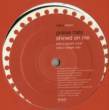Praise Cats : Shined On Me (Skylark Remixes) (12")