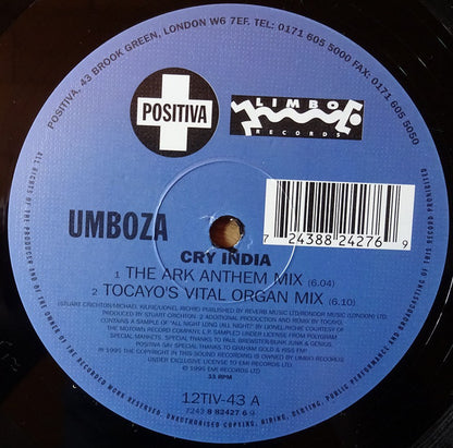 Umboza : Cry India (12", Single)