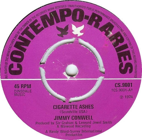 Jimmy Conwell : Cigarette Ashes (7", Single, RE, 4 P)
