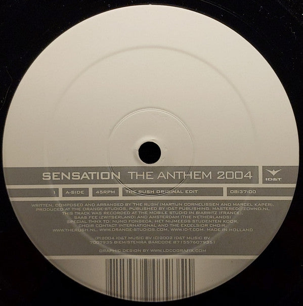 Sensation (2) : The Anthem 2004 (12", S/Sided)
