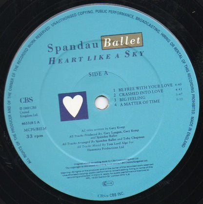 Spandau Ballet : Heart Like A Sky (LP, Album)