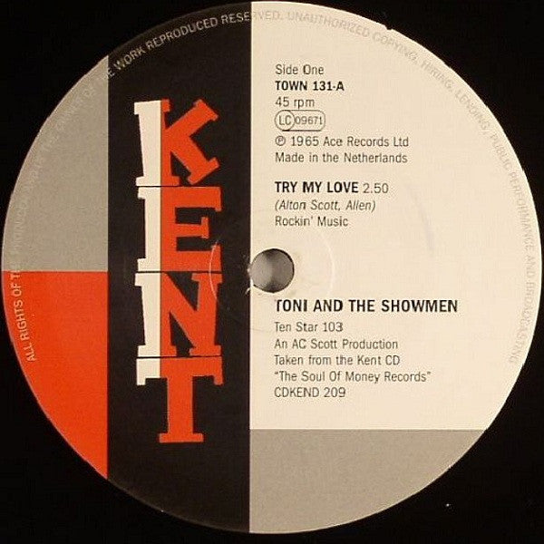 Toni And The Showmen* / Bobby Angelle : Try My Love / Too Much For You (7", Single)