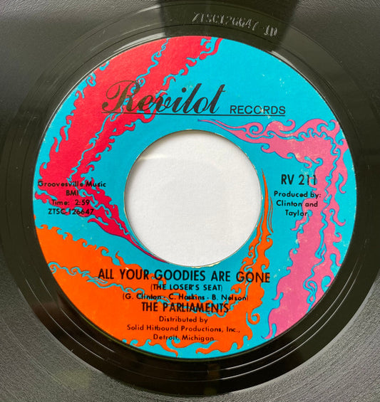 The Parliaments : All Your Goodies Are Gone (The Loser's Seat) / Don't Be Sore At Me (7", Single, Mono, Styrene, Pit)