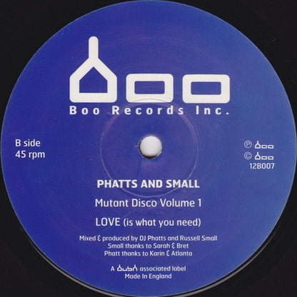 Phatts And Small* : Mutant Disco Volume 1 (12")