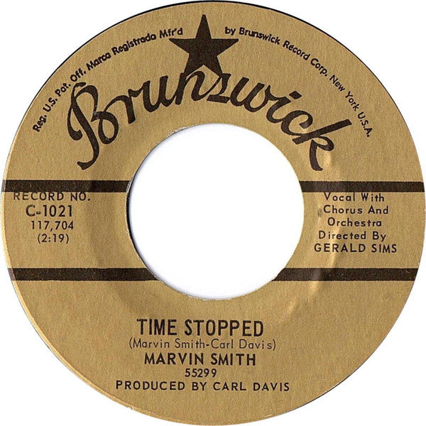 Marvin Smith : Time Stopped / Have More Time (7", Single, RE)