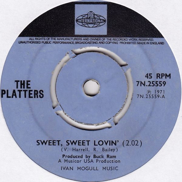 The Platters : Sweet, Sweet Lovin' (7", Mono)