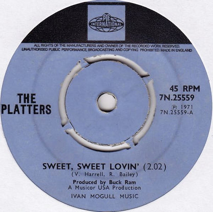 The Platters : Sweet, Sweet Lovin' (7", Mono)