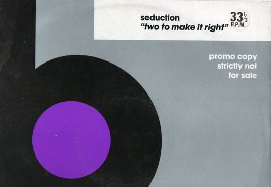 Seduction : Two To Make It Right (12", Promo)