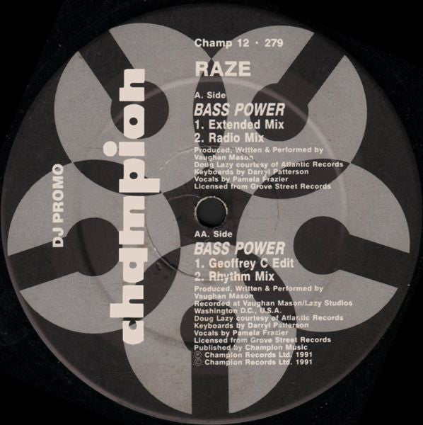 Raze : Bass Power (12", Promo)