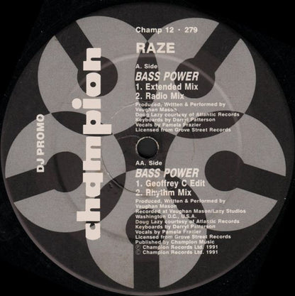 Raze : Bass Power (12", Promo)