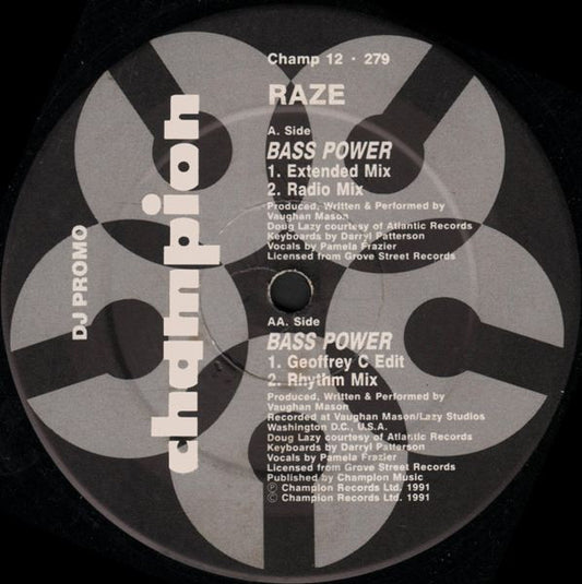 Raze : Bass Power (12", Promo)