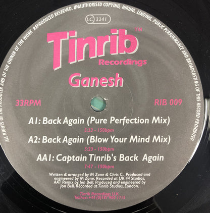 Ganesh : Back Again (12")