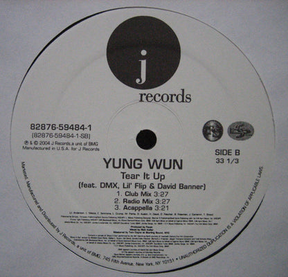 Yung Wun : Tear It Up (12")