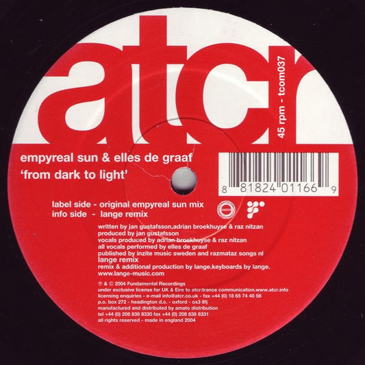 Empyreal Sun & Elles de Graaf : From Dark To Light (12")