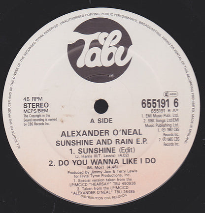 Alexander O'Neal : Sunshine And Rain E.P. (12", EP)