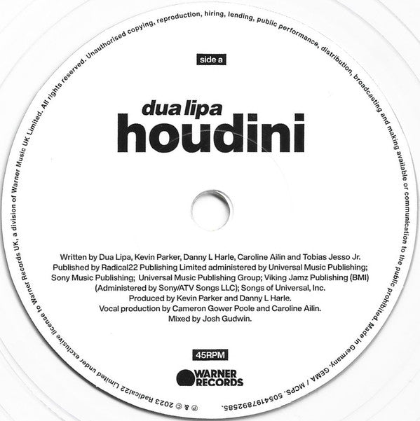 Dua Lipa : Houdini (7", Single, Ltd, Cle)