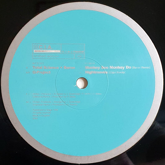 Total Science & Baron / Q Project : Monkey See Monkey Do (Baron Remix) / Nightmoves (Clips Remix) (12", Ltd)