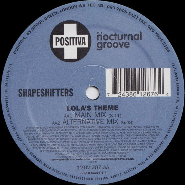 Shapeshifters : Lola's Theme (12")
