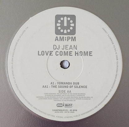 DJ Jean : Love Come Home (12", S/Sided, Promo, Sil)