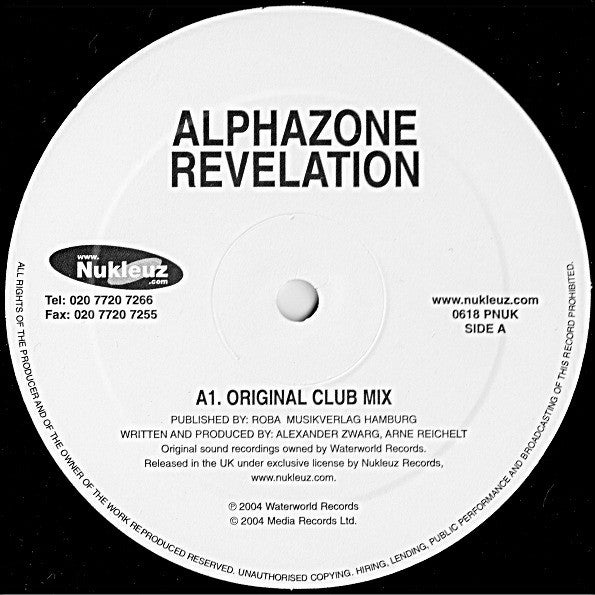 Alphazone : Revelation (12")
