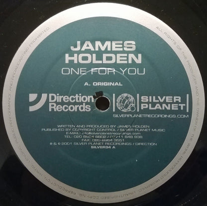 James Holden : One For You (12", Promo)