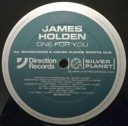 James Holden : One For You (12", Promo)