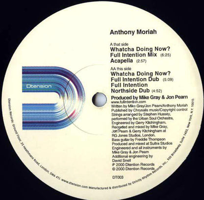 Anthony Moriah : Whatcha Doing Now? (12")