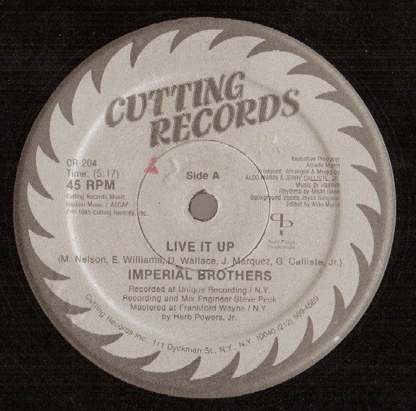 Imperial Brothers : Live It Up (12", Gre)