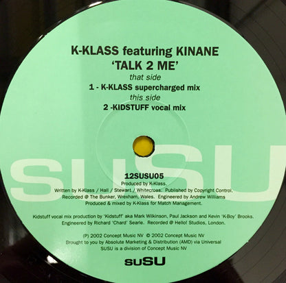 K-Klass Featuring Kinane : Talk To Me (12")