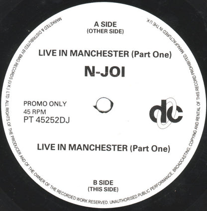 N-Joi : Live In Manchester (12", Promo)