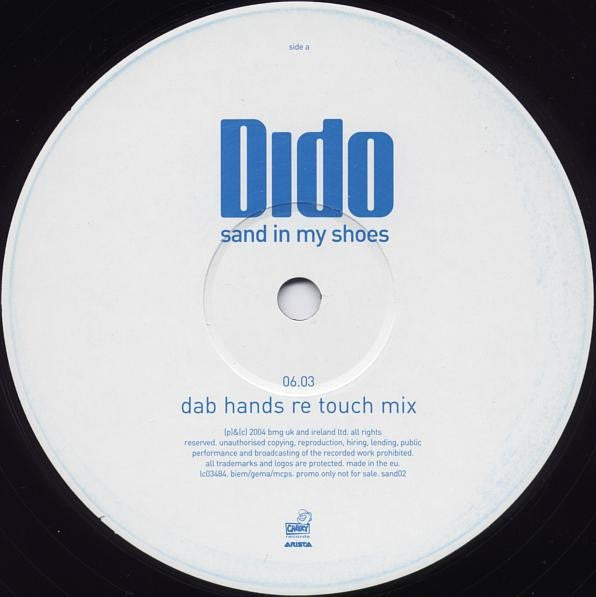 Dido : Sand In My Shoes (12", Promo)