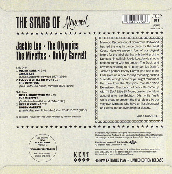 Various : The Stars Of Mirwood (7", EP, Comp, Mono, Ltd)