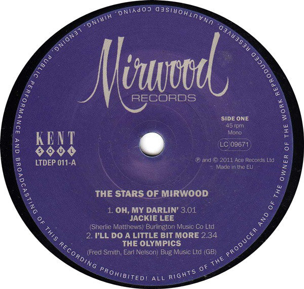 Various : The Stars Of Mirwood (7", EP, Comp, Mono, Ltd)