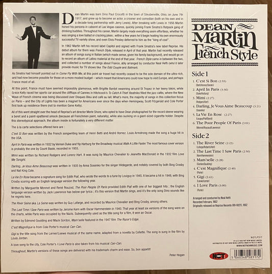 Dean Martin : French Style (LP, Album, RE, Pin)
