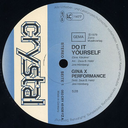 Gina X Performance : Do It Yourself / No G.D.M. (12", Maxi)