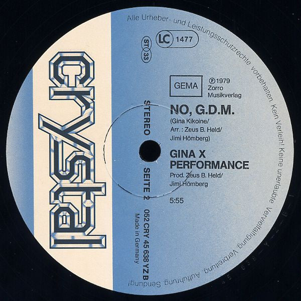 Gina X Performance : Do It Yourself / No G.D.M. (12", Maxi)