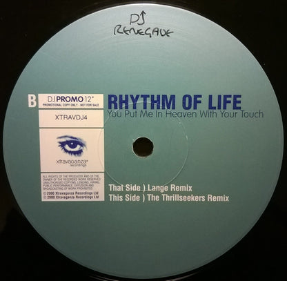 Rhythm Of Life : You Put Me In Heaven With Your Touch (12", Promo)
