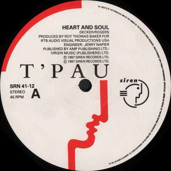 T'Pau : Heart And Soul (12", Single)