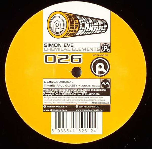 Simon Eve : Chemical Elements (12")