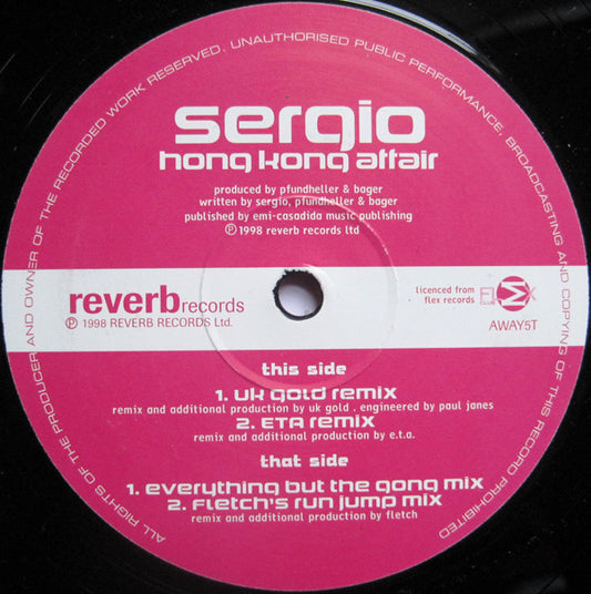 Sergio : Hong Kong Affair (12", Single)