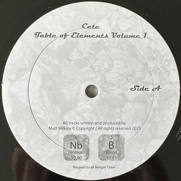 Cete : Table Of Elements Vol. 1 (12", EP)