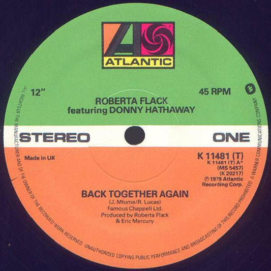 Roberta Flack Featuring Donny Hathaway : Back Together Again / Only Heaven Can Wait (12", Single)