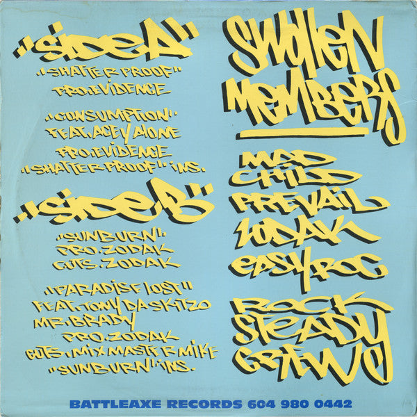 Swollen Members : Shatter Proof / Consumption / Sunburn / Paradise Lost (12")