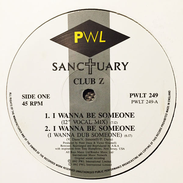 Club Z : I Wanna Be Someone (12")